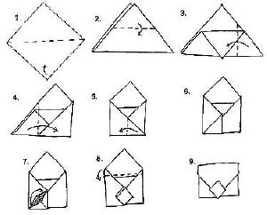 Конверт в технике оригами